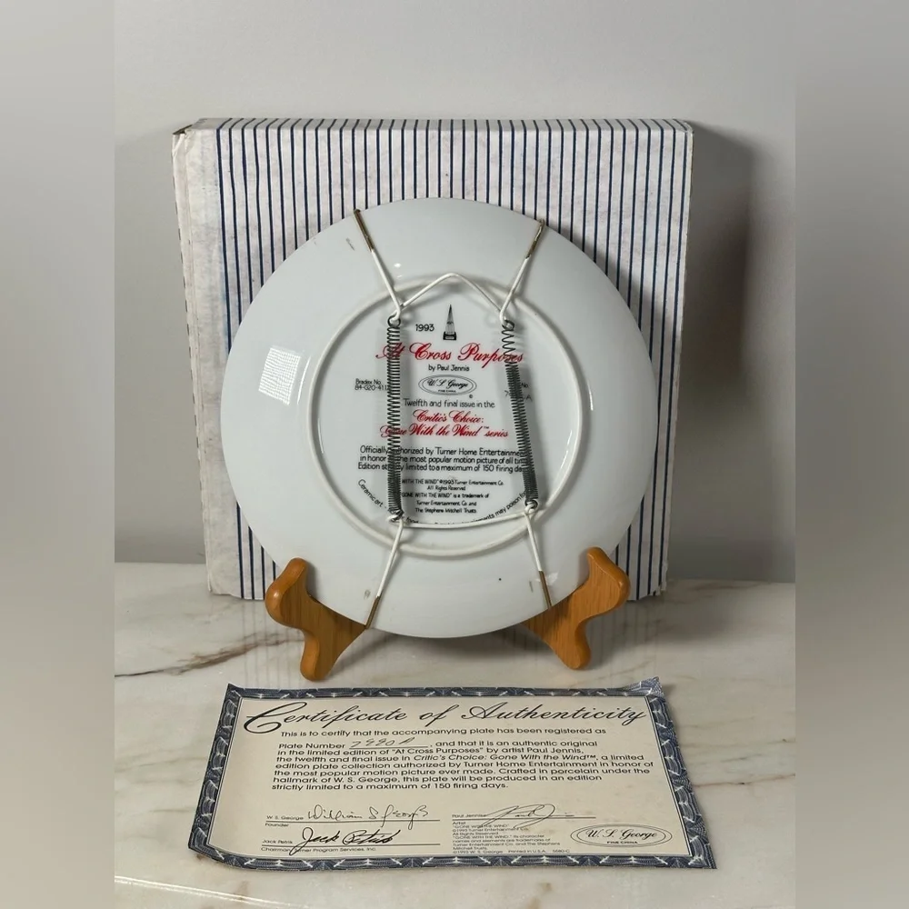 The Paris Hat Gone with the Wind Plate Critics Choice 1991 Bradford Exchange - Picture 6 of 7